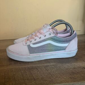 Vans Ward Suede Rainbow Glitter skate shoes Size 6 youth big girls